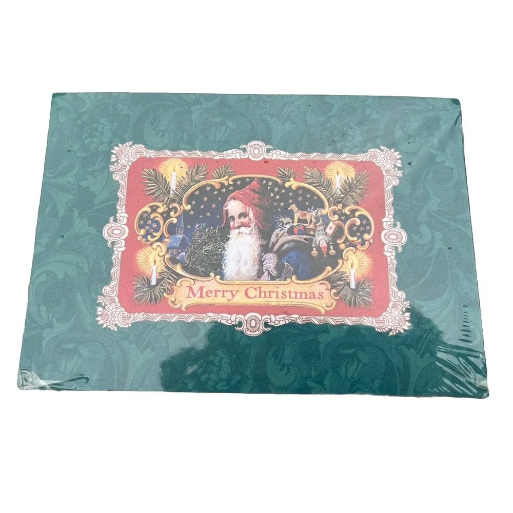 Hallmark Christmas Cards Santa Vintage MCM USA New Sealed In Package